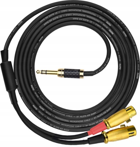 Kable jack 6,3 mm stereo - 2x XLR żeński Klotz - 2,5m