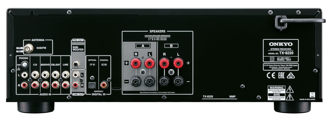 Amplituner stereo Onkyo TX-8220 DAB+ Bluetooth - czarny