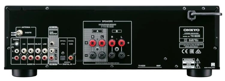 Amplituner stereo Onkyo TX-8220 DAB+ Bluetooth - czarny