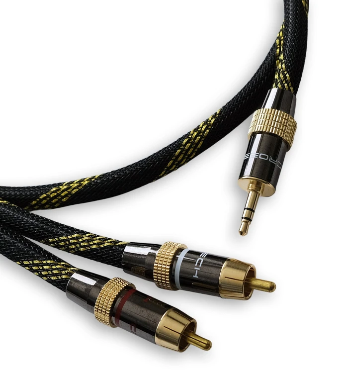 Kable jack, AUX mini jack 3,5 mm - 2RCA Cross-Tech - 3m