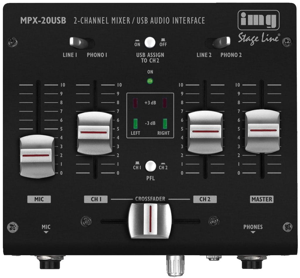 3-kanałowy mikser stereo IMG Stageline MPX-20USB