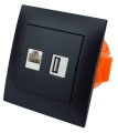 Gniazdo ścienne internetowe LAN 1 USB 1 RJ-45