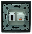 Simon gniazdo internetowe HDMI i RJ-45 czarne