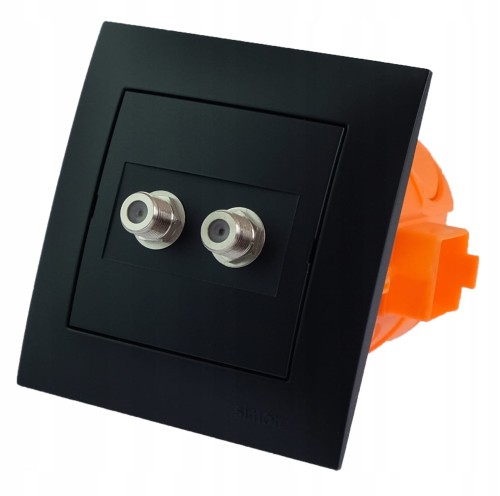 Simon gniazdo telewizyjne antenowe 2F czarne