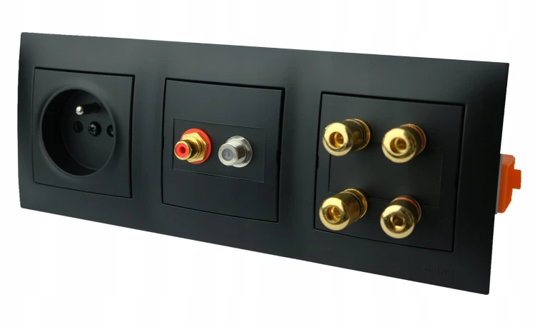 Gniazdka ścienne rca cinch, 230V prąd F 4G