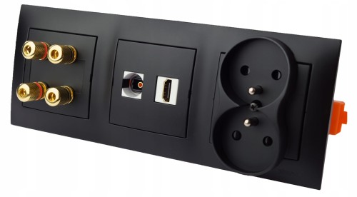 Gniazdka głośnikowe ścienne poczwórne, HDMI OPTYK 230V