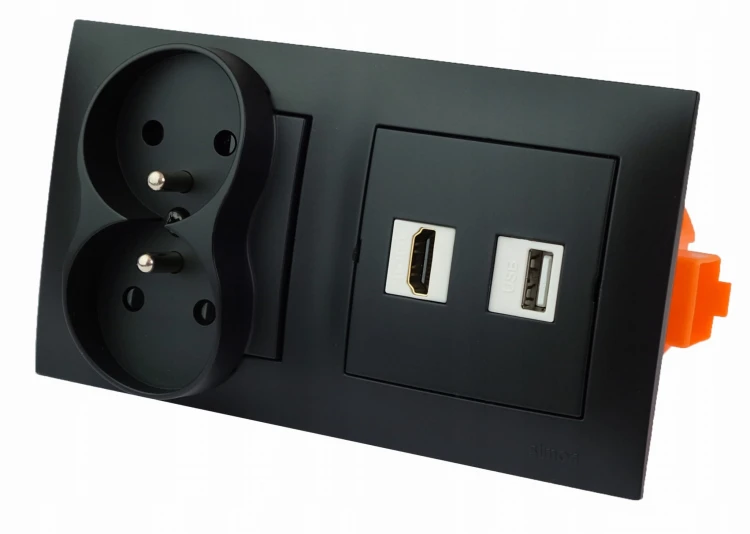 Gniazdo ścienne podtynkowe 1 USB HDMI 2x 230V