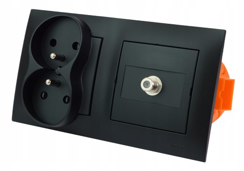 Gniazdo ścienne telewizyjne F zasilające 230V