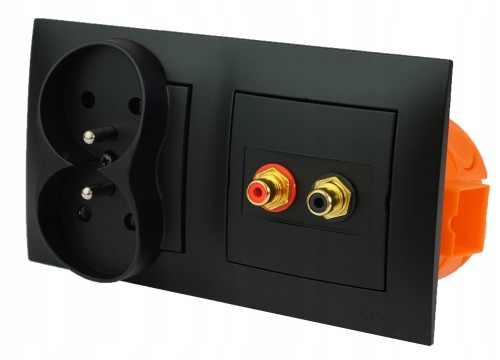 Gniazdka ścienne rca cinch, zasilające 230V terminal