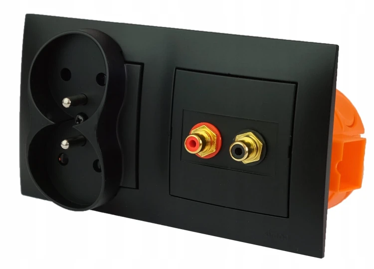 Gniazdka ścienne rca cinch, zasilające 230V terminal
