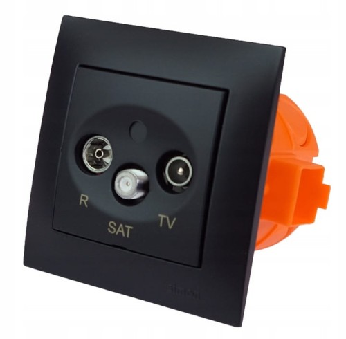 Gniazdo RTV SAT przelotowe ścienne podtynkowe