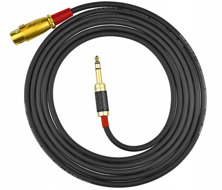 Kable audio, przewód 2x 6,3 Jack stereo - 2x XLR (Ż) Klotz 1m