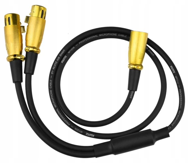 Kable audio, rozgałęziacz rozdzielacz 2x XLRż - XLRm Klotz - 1m