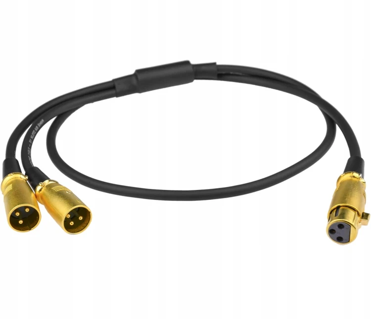 Kable audio, rozgałęziacz rozdzielacz 2x XLRm - XLRż Klotz - 1m