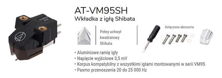 Gramofony i dodatki: wkładka gramofonowa Audio-Technica AT-VM95SH