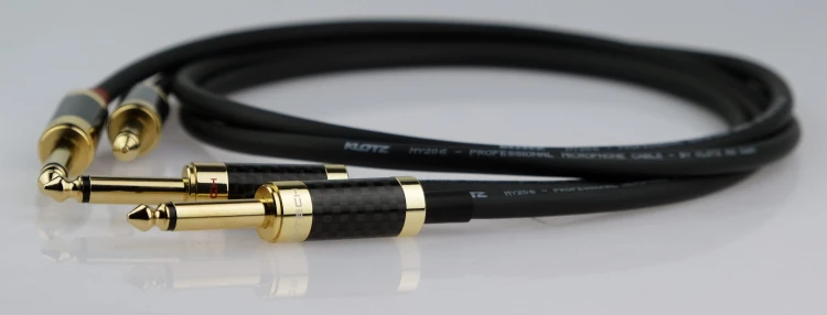 Kable jack 2x 6,3 mm mono - 2x mono 6,3 Klotz - 1m