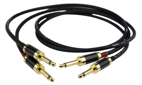 Kable jack 2x 6,3 mm mono - 2x mono 6,3 Klotz - 1m