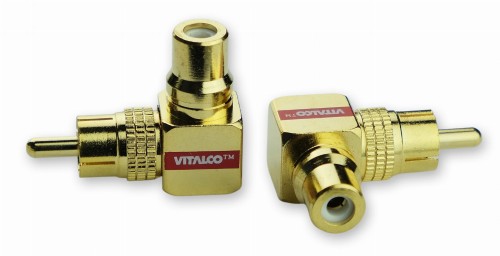 Przejściówka adapter kątowy RCA łącznik Vitalco