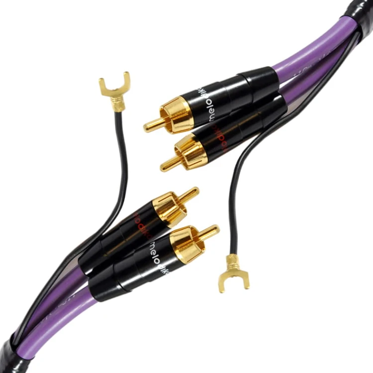 Kable audio do gramofonu 2 RCA - 2 RCA PHONO Melodika 0,5m