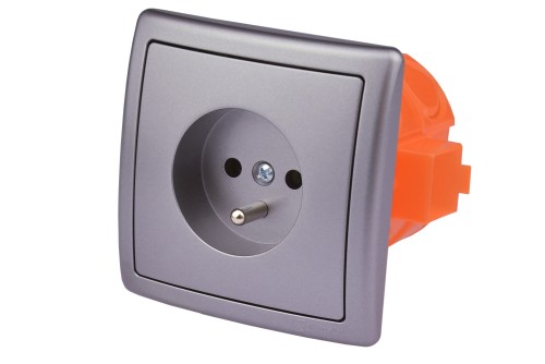Gniazdo zasilające 230V ścienne podtynkowe
