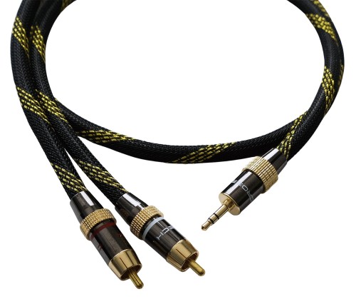 Kable jack, AUX mini jack 3,5 mm - 2RCA Cross-Tech - 5m