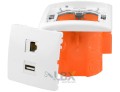 Gniazdka ścienne audio, podtynkowe terminal 1 USB 1 RJ-45