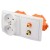 Gniazdka ścienne audio 2RCA, zasilające 230V