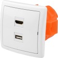 Gniazdka ścienne audio terminal 1 USB 1 HDMI