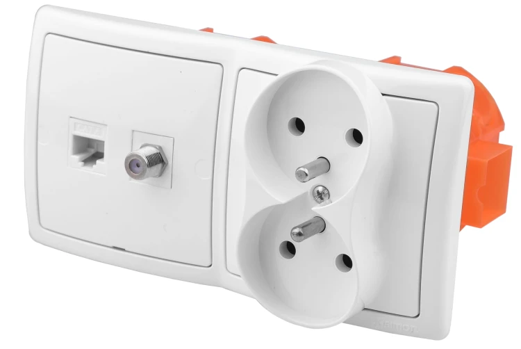 Gniazdka ścienne audio 230V F RJ-45 terminal