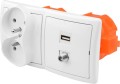 Gniazdka ścienne audio terminal 1USB 1F 2x230V