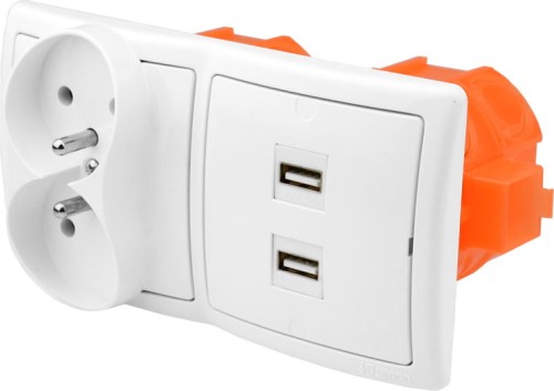 Gniazdka ścienne audio terminal 2USB 2x230V