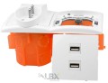 Gniazdka ścienne audio terminal 2USB 2x230V