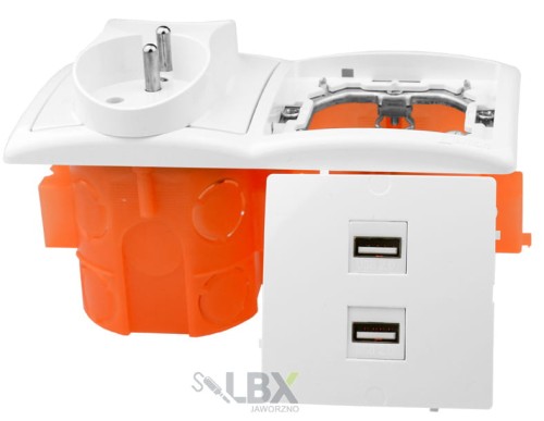 Gniazdka ścienne audio terminal 2USB 2x230V