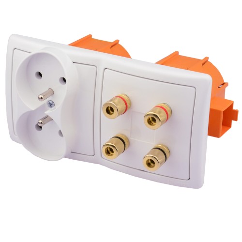 Gniazdka ścienne audio i zasilające 230V 4G