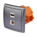 Gniazdka ścienne audio podtynkowe terminal HDMI i RJ-45