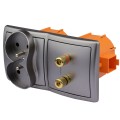 Gniazdka ścienne audio i zasilające 230V 2G