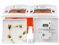 Gniazdka głośnikowe ścienne, podtynkowe terminal 1USB 1RJ-45 4G