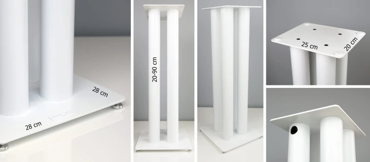 Białe stojaki standy podstawy pod kolumny głośniki Cross-Tech S4
