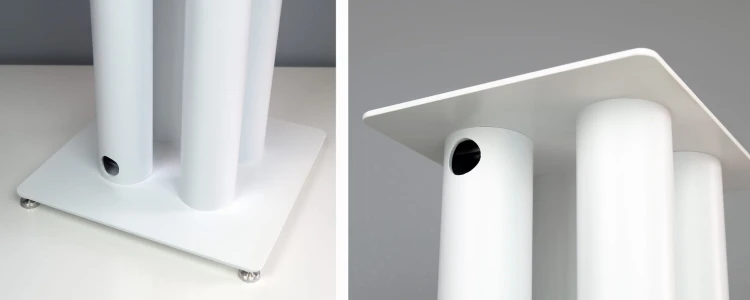 Białe stojaki standy podstawy pod kolumny głośniki Cross-Tech S4