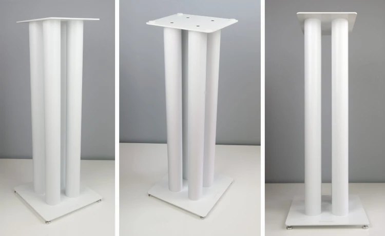 Białe stojaki standy podstawy pod kolumny głośniki Cross-Tech S4