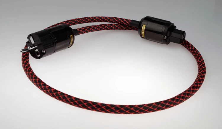 Kabel przewód zasilający CROSS-TECH czerwono-czarny oplot