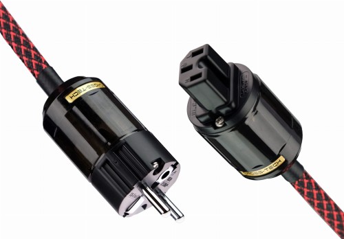 Kabel przewód zasilający CROSS-TECH czerwono-czarny oplot