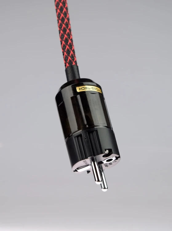 Kabel przewód zasilający CROSS-TECH czerwono-czarny oplot