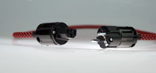 Kabel przewód zasilający CROSS-TECH czerwono-czarny oplot