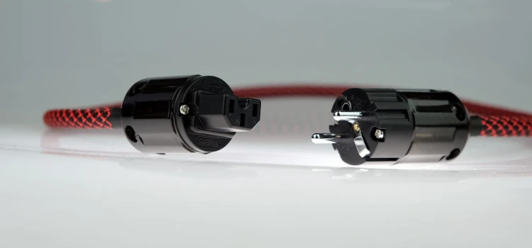 Kabel przewód zasilający CROSS-TECH czerwono-czarny oplot