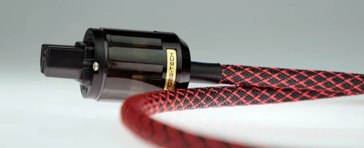 Kabel przewód zasilający CROSS-TECH czerwono-czarny oplot