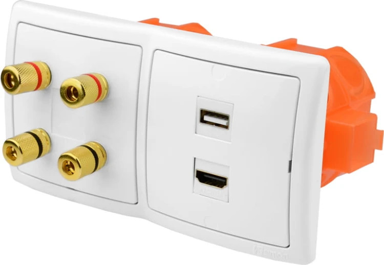 Gniazdka głośnikowe ścienne, podtynkowe terminal 1USB 1HDMI 4G