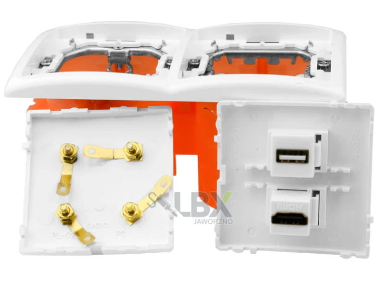 Gniazdka głośnikowe ścienne, podtynkowe terminal 1USB 1HDMI 4G
