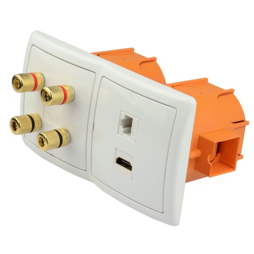 Gniazdka głośnikowe ścienne, HDMI RJ-45 terminal 4G