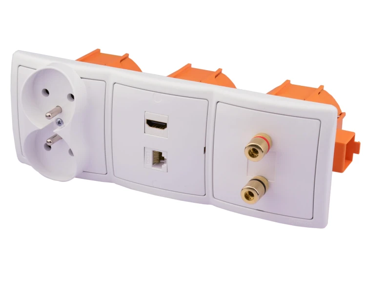 Gniazdka głośnikowe ścienne, HDMI RJ-45 230V